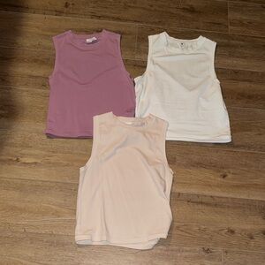 Yogalicious Sleeveless Tops in Purple, White, and Cream